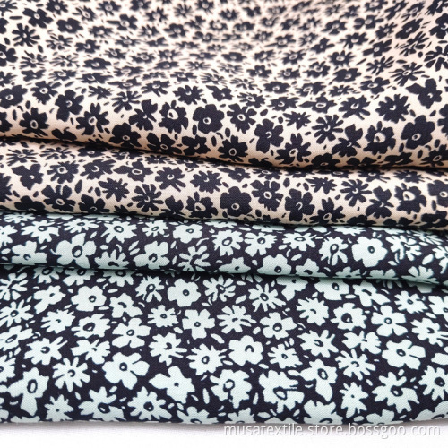 Custom Design Floral Low Moq Polyester Rayon Fabric